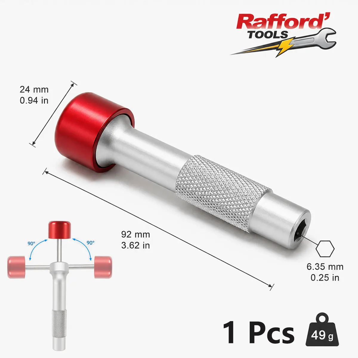 Rafford Schraubendreher-Bit-Schraubendreher Pocket EDC 90 ° Schwenkbarer, einziehbarer Hebel für zusätzliches Drehmoment, austauschbares 1/4-Zoll-Sechskant-Bit-Reparaturwerkzeug