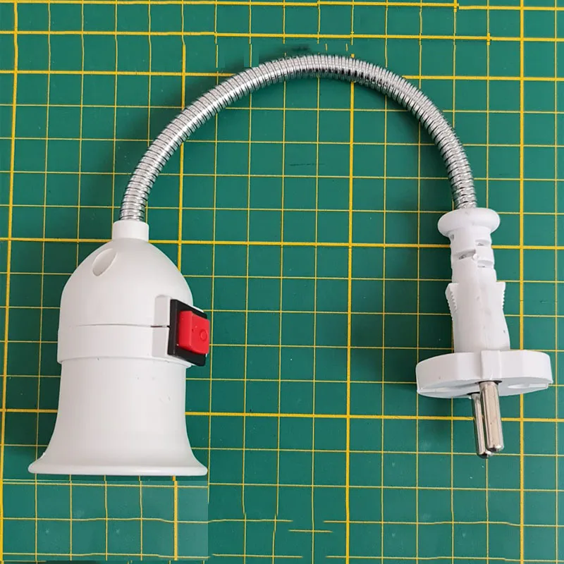 LED Bulb Base Flexible Lamp Holder with ON/OFF Switch Extend Extension Converter E27 Screw Socket EU / US Plug 110V-220V