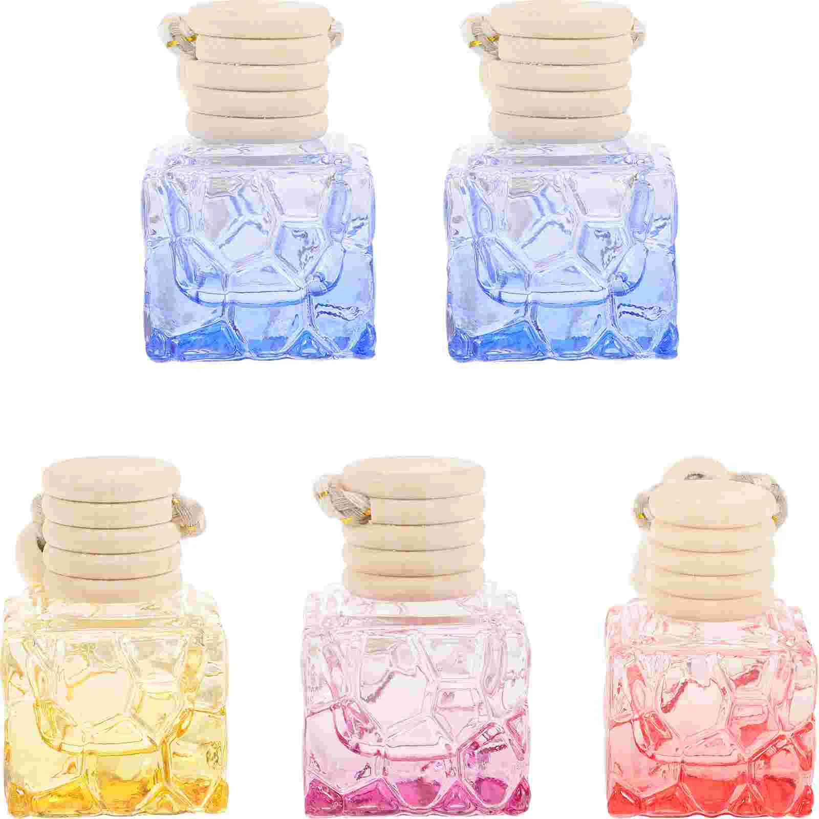 

5 Pcs Car Perfume Bottle Pendant Hanging Aromatherapy Air Freshener Empty Wood Fresher Scent