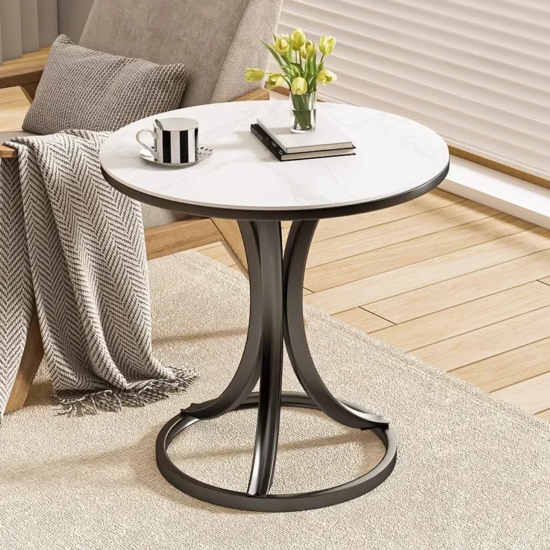 Multi-functional Side sofa side cabinet rock slab small coffee table bedside corner small round table creative bedside table