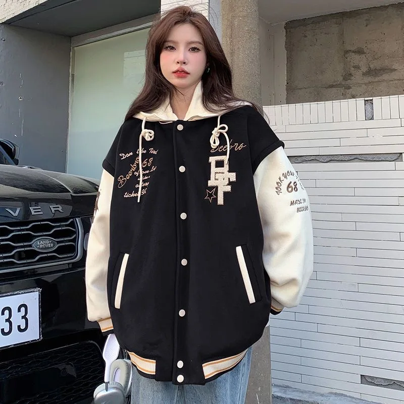 Winter Cotton Padded Lined Baseball Jackets Coats Korea Casual Loose Hooded Chaquetas Warm Jaqueta Tops Women Snow Wear Casaco