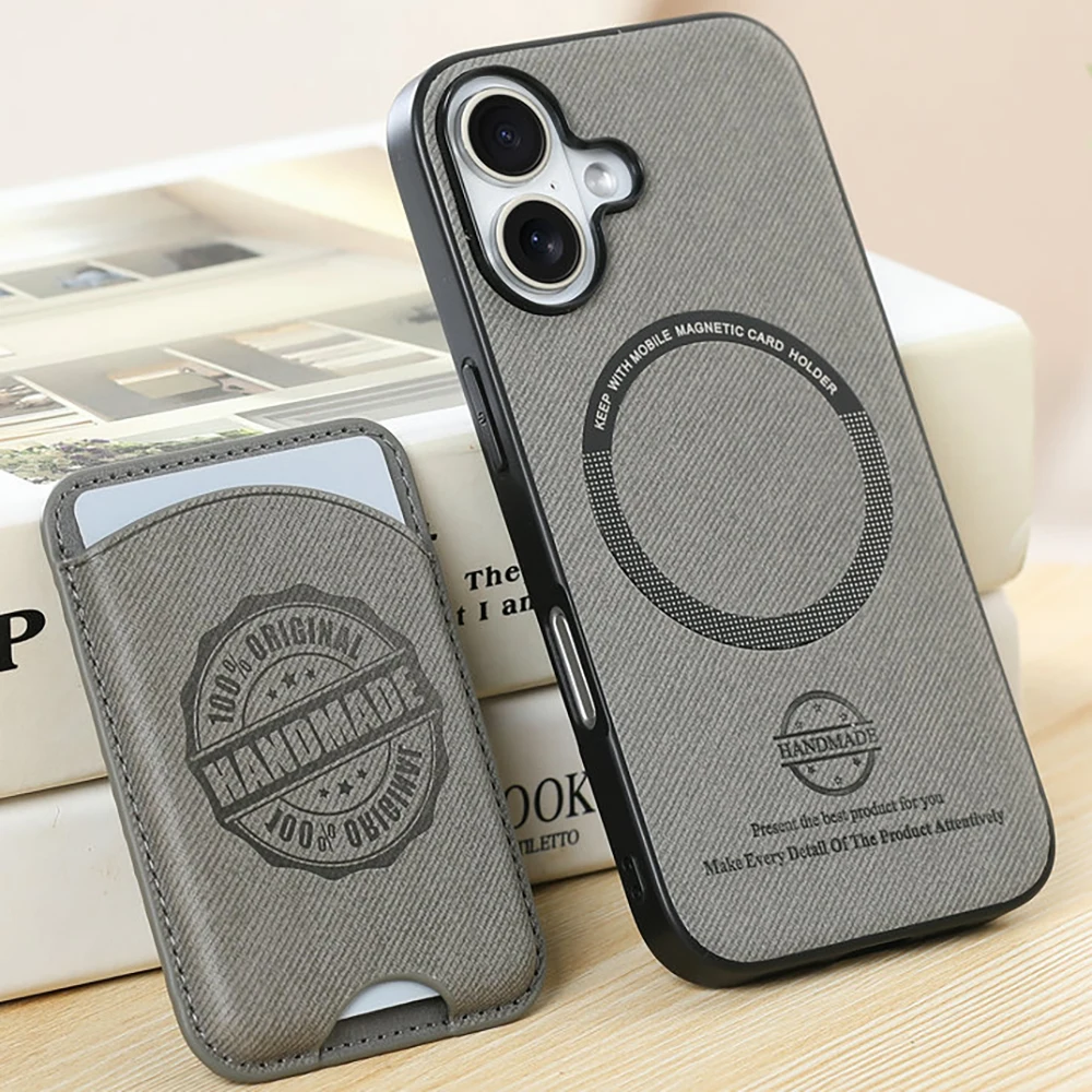 

2In1 Detachable Leather Card Case For iPhone 16E 17 16 15 14 13 12 11 Pro Max Magnet Back Cover For iPhone 17 Air 16 Plus Funda