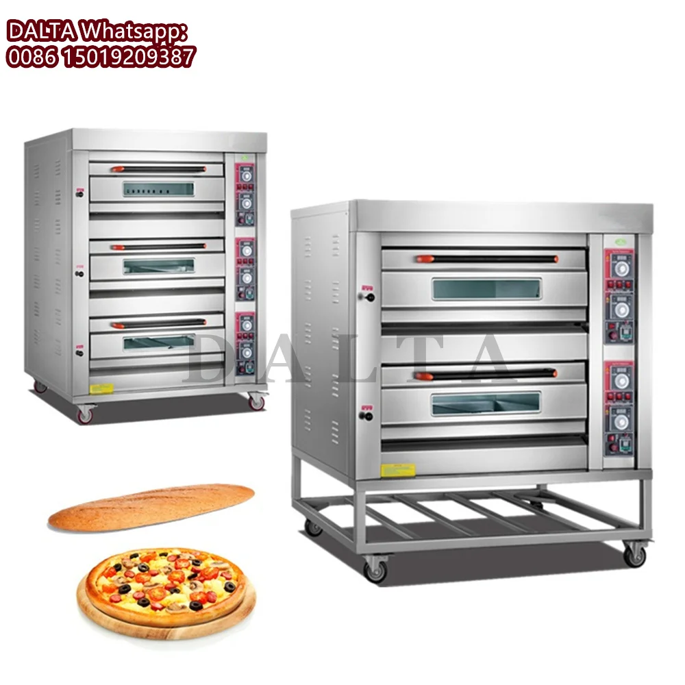 Commercial Bakery Equipment Bread Oven Bakery Electric Oven Baking Machine Single Double Three Deck Type Option