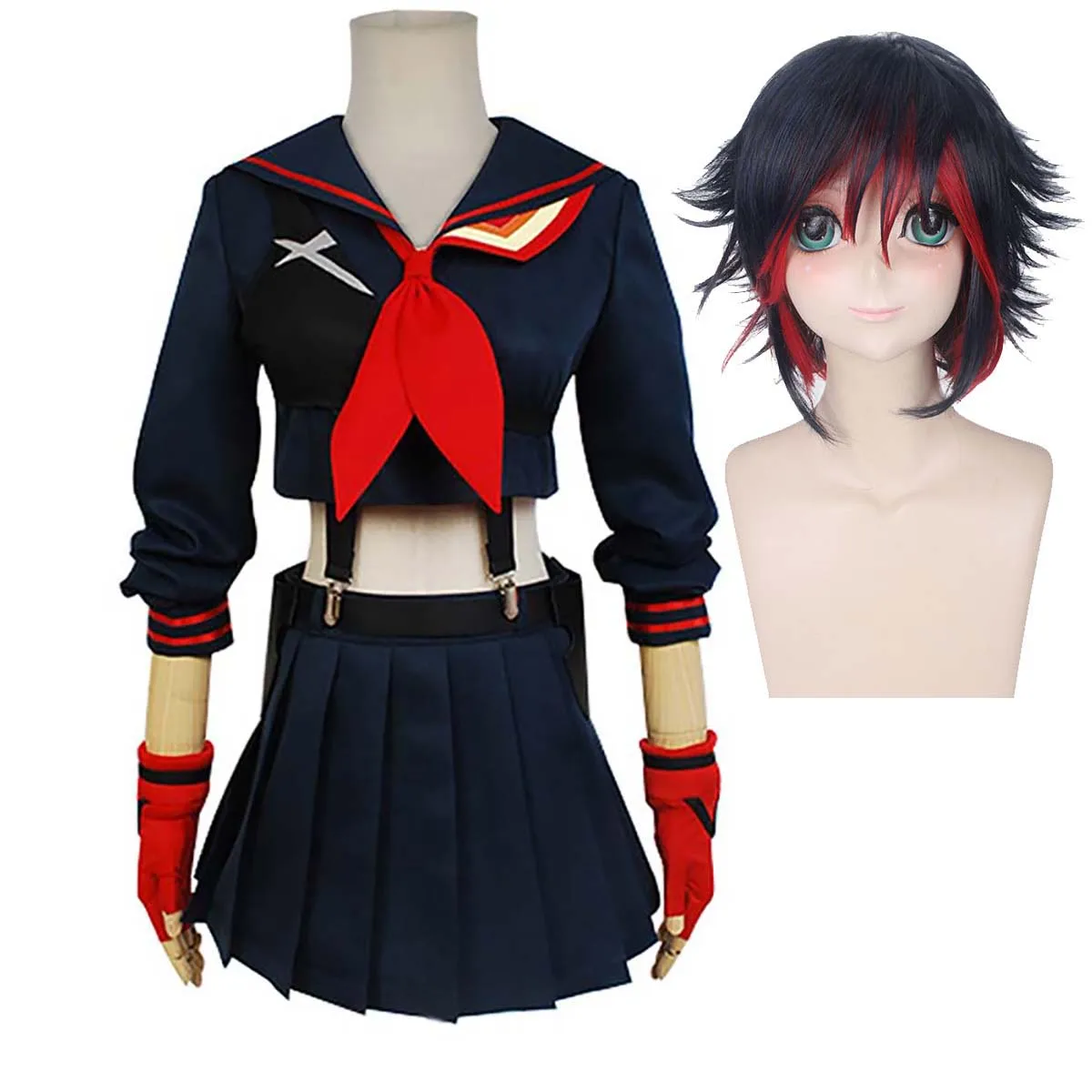 

Женщины Хэллоуин Аниме KILL La KILL Ryuko Ryuuko Matoi Senketsu Парик Костюм