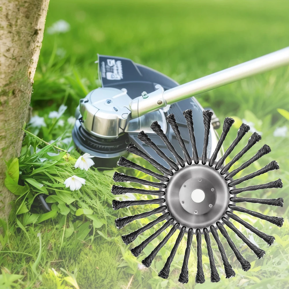 Rueda de deshierbe Universal de 10 pulgadas, cepillo de deshierbe para jardín, eliminación de óxido, cepillo giratorio para malas hierbas, cortacésped, accesorios para desbrozadora