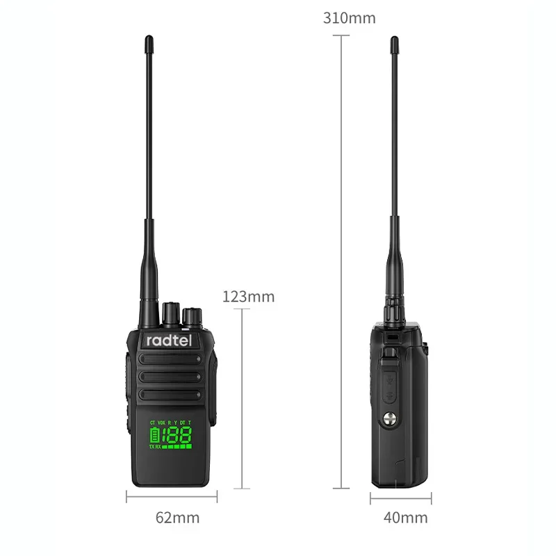 Radtel RT-493 10w IP67 Waterproof UHF 400-470Mhz Business Two Way Radio 199Ch Fast Copy Frequency Walkie Talkie usb-c Hiking