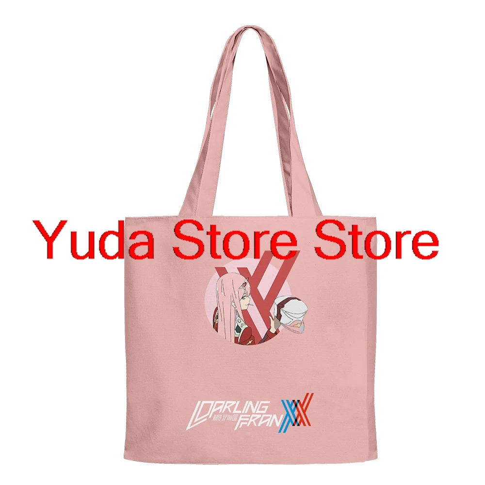 Darling in The Franxx Zero Two Harajuku Merch Funny Bags New Women's Fashion Pocket Tote Casual High capacity