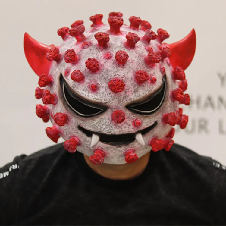 

Coronavirus face mask latex headgear epidemic prevention publicity role-playing cosplay Halloween horror mask