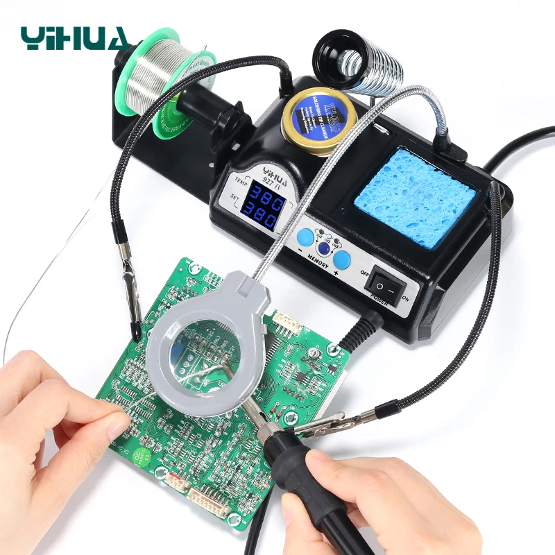 

YIHUA 927-IV 60W Adjustable Temperature Soldering Iron Station Solder Roll Holder Soldering Station