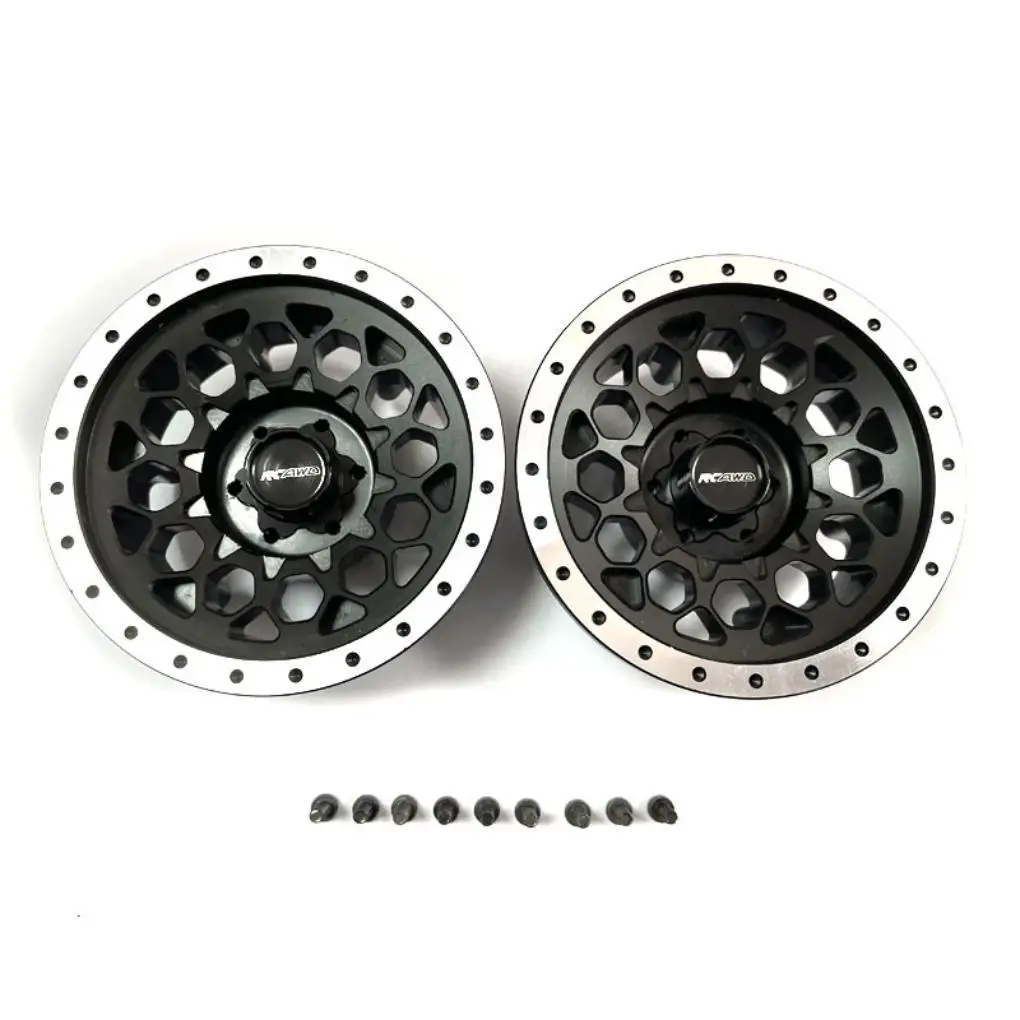 Aluminum Alloy 1 6 Metal Wheel Rims RC Upgrade Part 2pcs Shock-proof Rc Metal Wheel Rims For Axial SCX6 RC Car Part Black