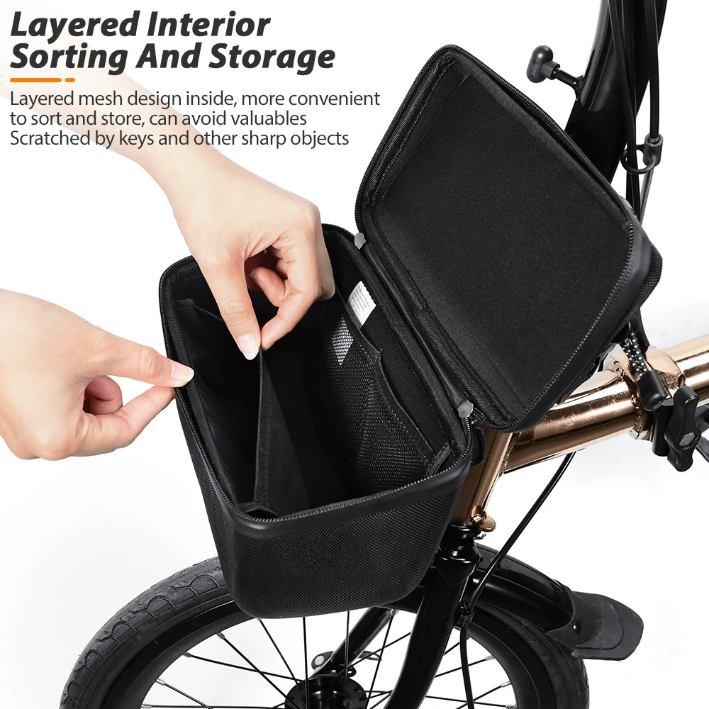 NEWBOLER Foldable Brompton Bag 2.5L Quick Release Waterproof Hard Shell Bike Handlebar Bag For Brompton Folding Bike view 6