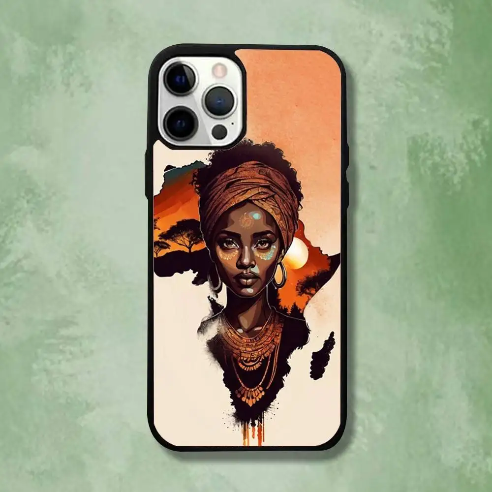 حافظة هاتف Geogra لخريطة أفريقيا لهواتف iPhone 16,15,14,13,12,11,Pro,Max,Plus,Mini,SE4,E شحن لاسلكي مغناطيسي Magsafe