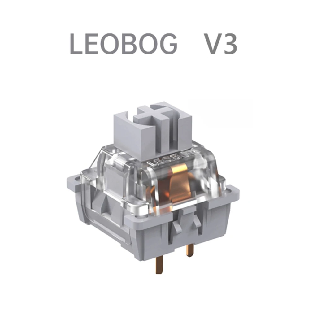 100PCS GrayWood V3 Keyboard Switch LEOBOG 3Pin Linear Custom Mechanical Keyboard HIFI RGB Lubricated HotSwap for Hi75C Pro HI8SE