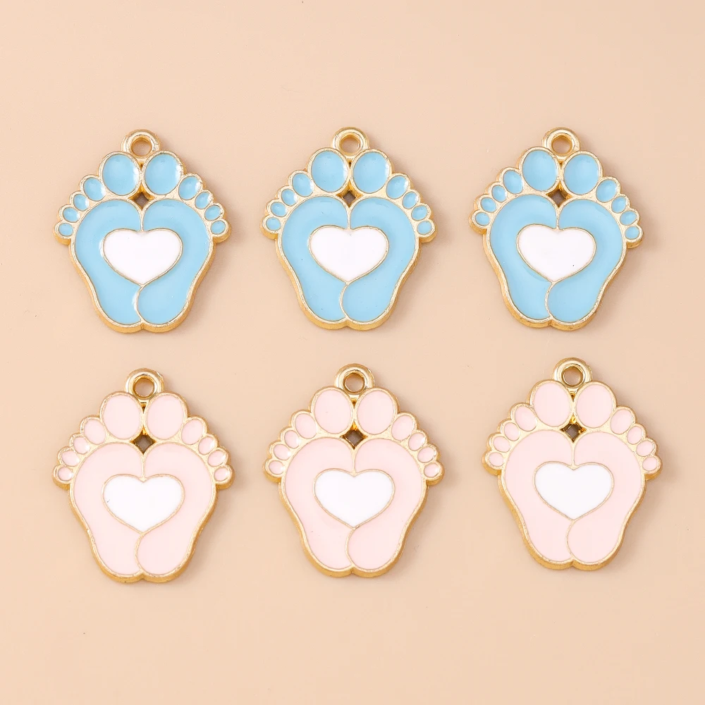 Leslie 10 قطعة ملابس الطفل لطيف زجاجات تستخدم في الرضاعة قدم الجوارب مريلة المعلقات ل سوار ذاتي الصنع قلادة صنع المجوهرات الإكسسوارات