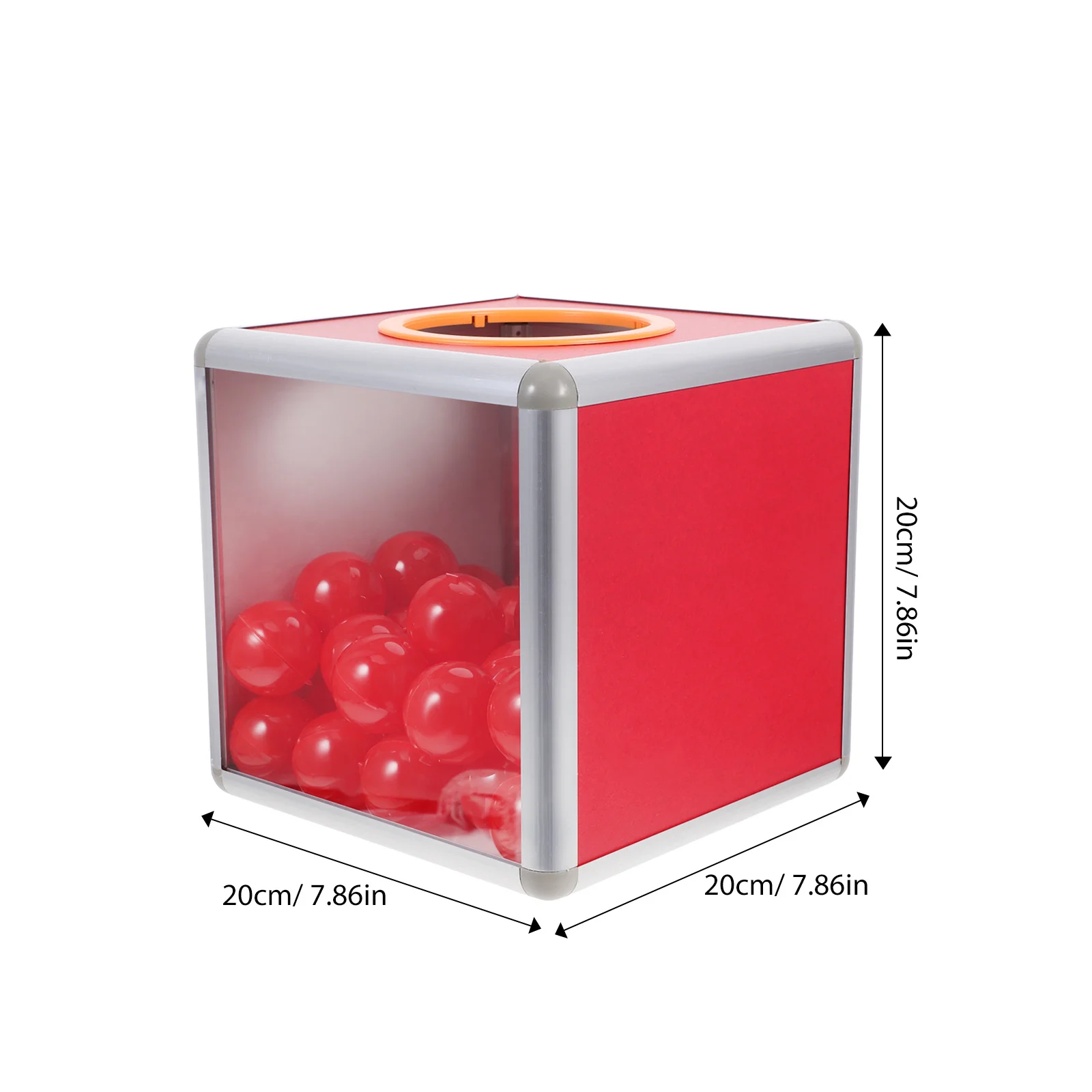 50pcs Lottery Boxes Square Raffle Ball Box 20Cm Red Multifunctional Ticket Voting Donation Storage Container For Fundraising