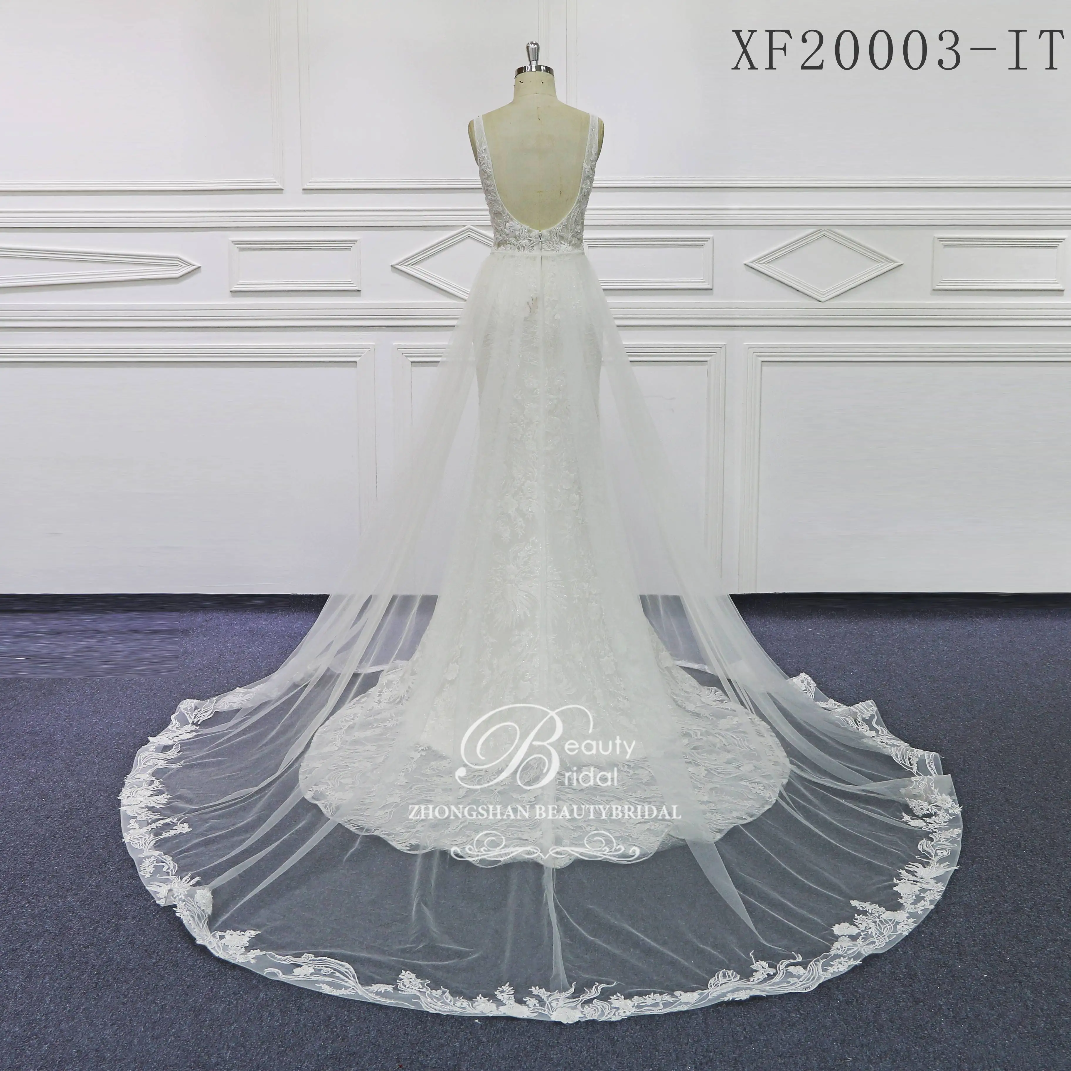 2023weddingdress sereia laço feito sob encomenda tribunal trem squarecollar clássico womandress nupcial árabe romântico xf20003 beautyfull