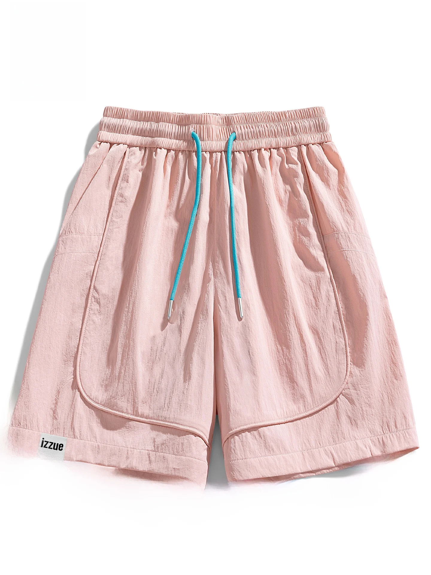 

Новые летние тонкие быстросохнущие шорты из ледяного шелка для мужчин и женщин, повседневные, для отдыха, бренд Izzue, из нейлонового волокна, с дизайнерскими карманами, средняя посадка на талии