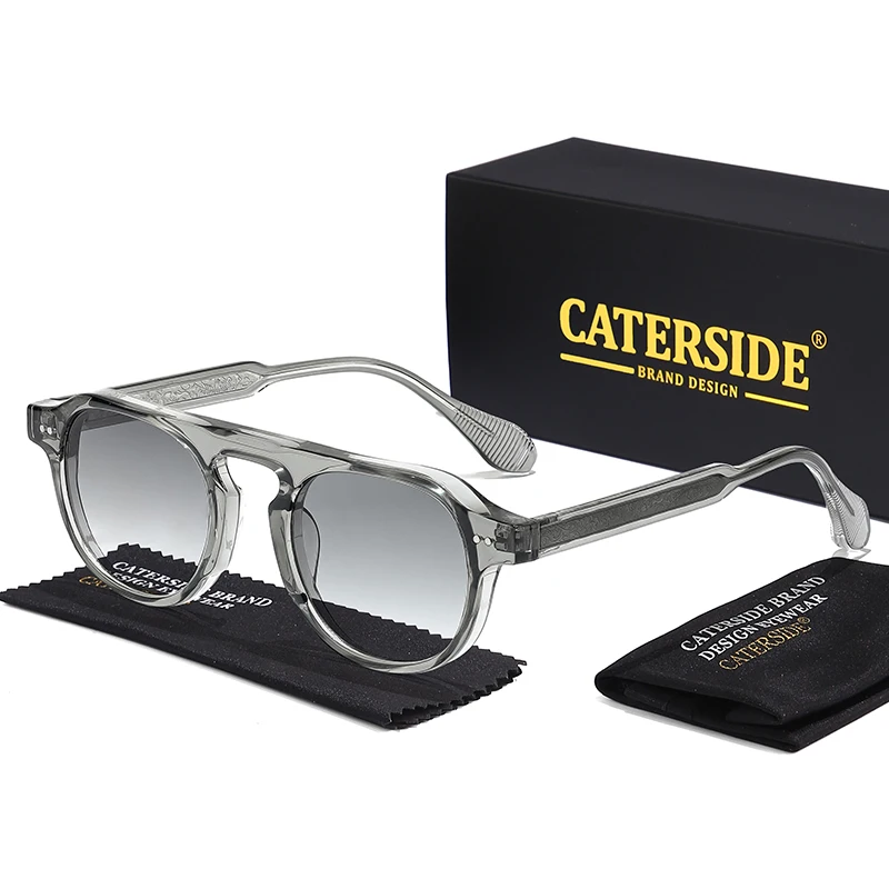 CATERSIDE Vintage Runde Sonnenbrille für Herren, Punk-Stil mit Einsatzbügeln, Sonnenbrille für Damen, Reisen, Party, Shopping, modische Brillen – Detail 9
