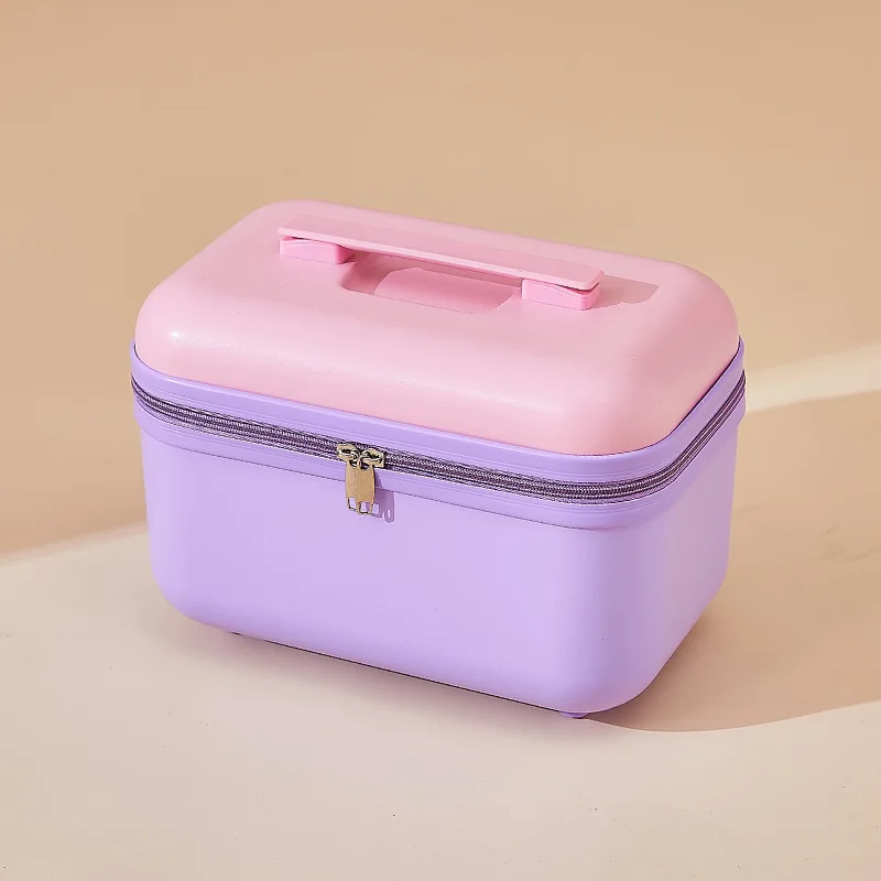 14 Inch Handheld Zipper Luggage ABS Waterproof Travel Suitcases Portable Mini Luggage Storage Boxes Makeup Suitcase Kids Luggage