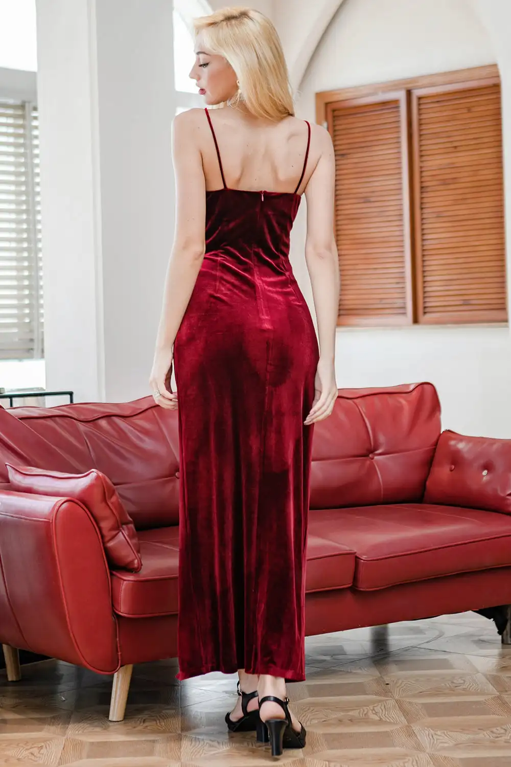 Jirocum-Robe de soirée longue rouge à col en V pour femme, robe de Rhformelle, robe de cocktail sexy, sangle fine initiée, quelle que soit, sirène, 2024