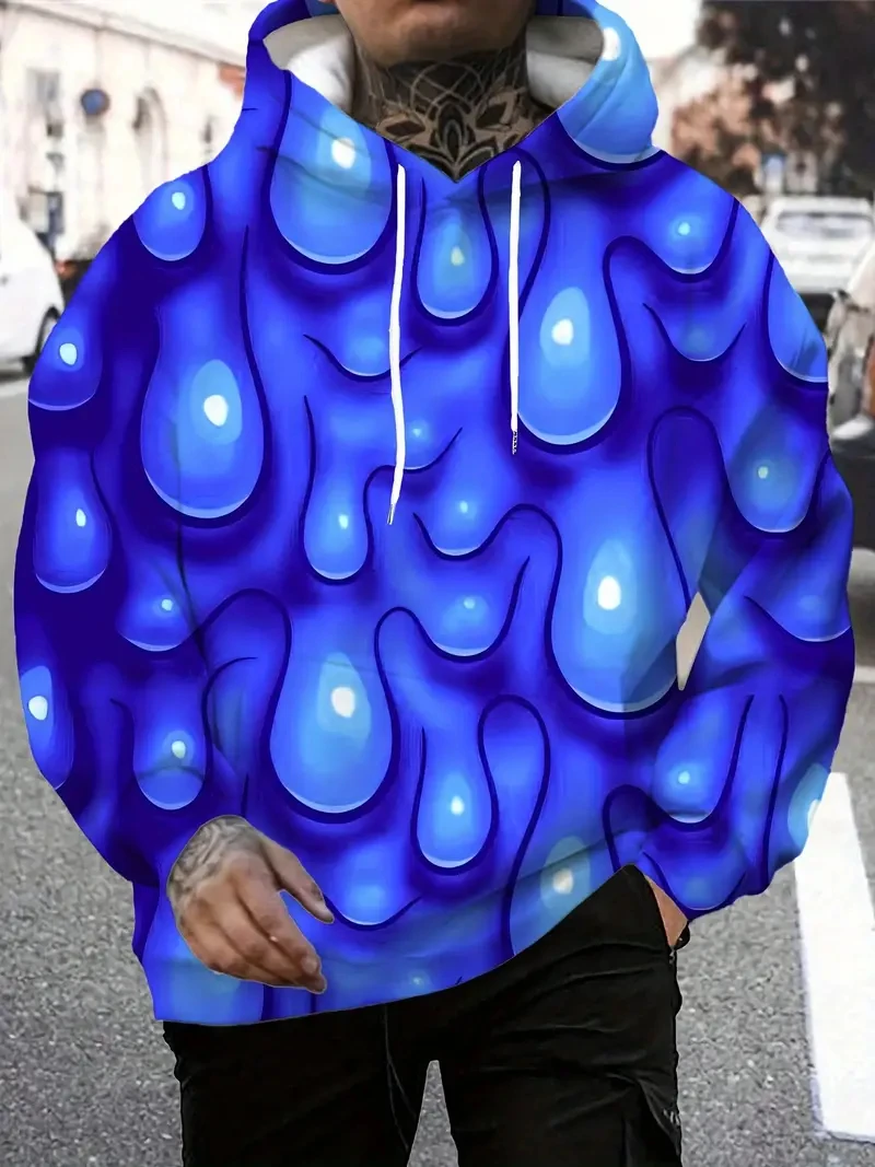 مضحك رجل مجردة الفن نمط هوديي ثلاثية الأبعاد طباعة الرجال مقنعين البلوز ملابس للرجال الكتابة على الجدران الرجال المتضخم بلوزات هوديي