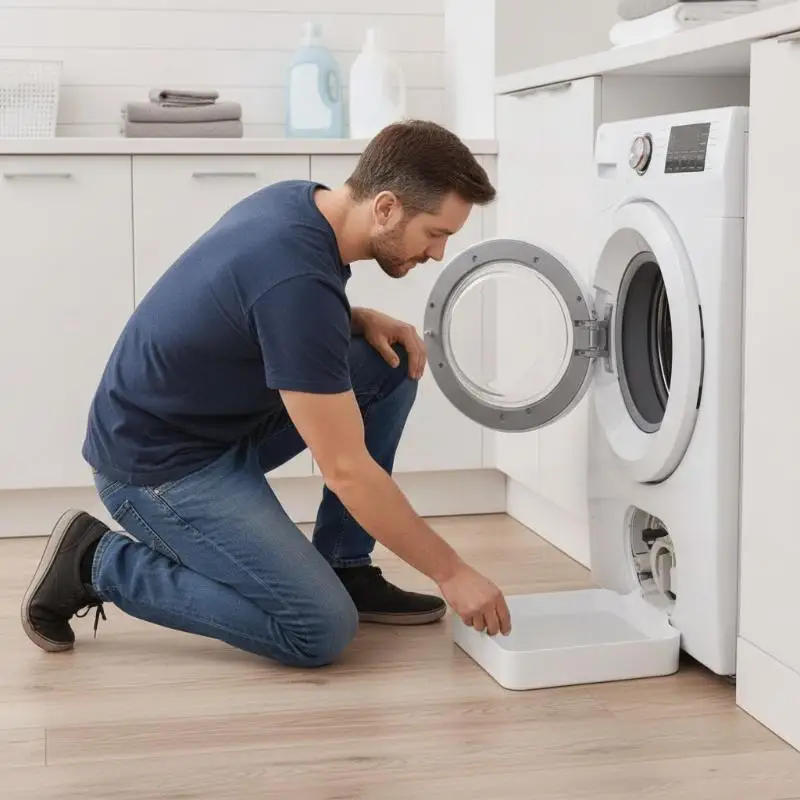 Washing Machine Drain Pan Leak Resistant Water Catch Tray Non-Slip Floor Protector Fit Most Standard Drum Washers