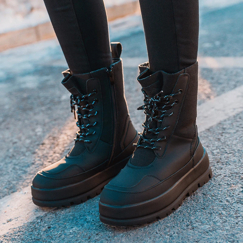 Thick-Soled Women's Boots Plus Velvet Thick Zipper Snow Boots For Women Warm Waterproof Winter Women's Shoes Casual Comfortable