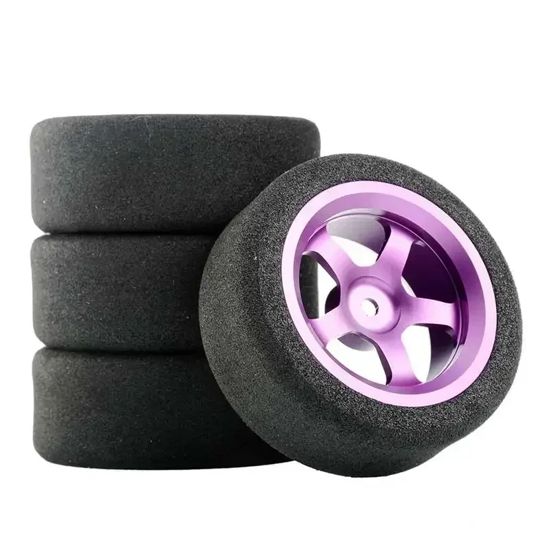 12mm Hex RC Racing Cars Accessories 4Pcs Set Racing Foam Tire Wheel Rim Set For HSP HPI 1/10 On-road RC Car