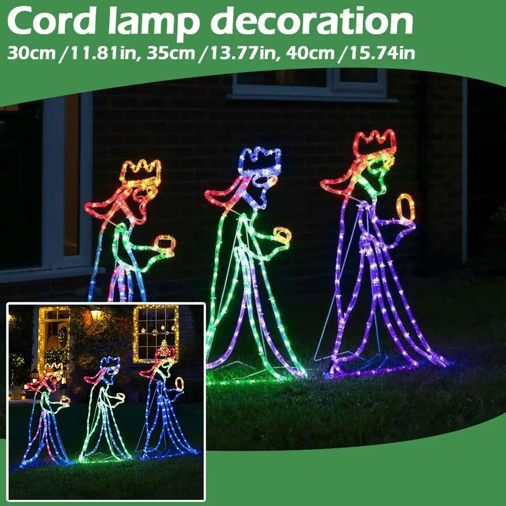 Outdoor Christmas LED Three 3 Kings Silhouette Motif Rope Light Decoration Wholesale Dropshipping