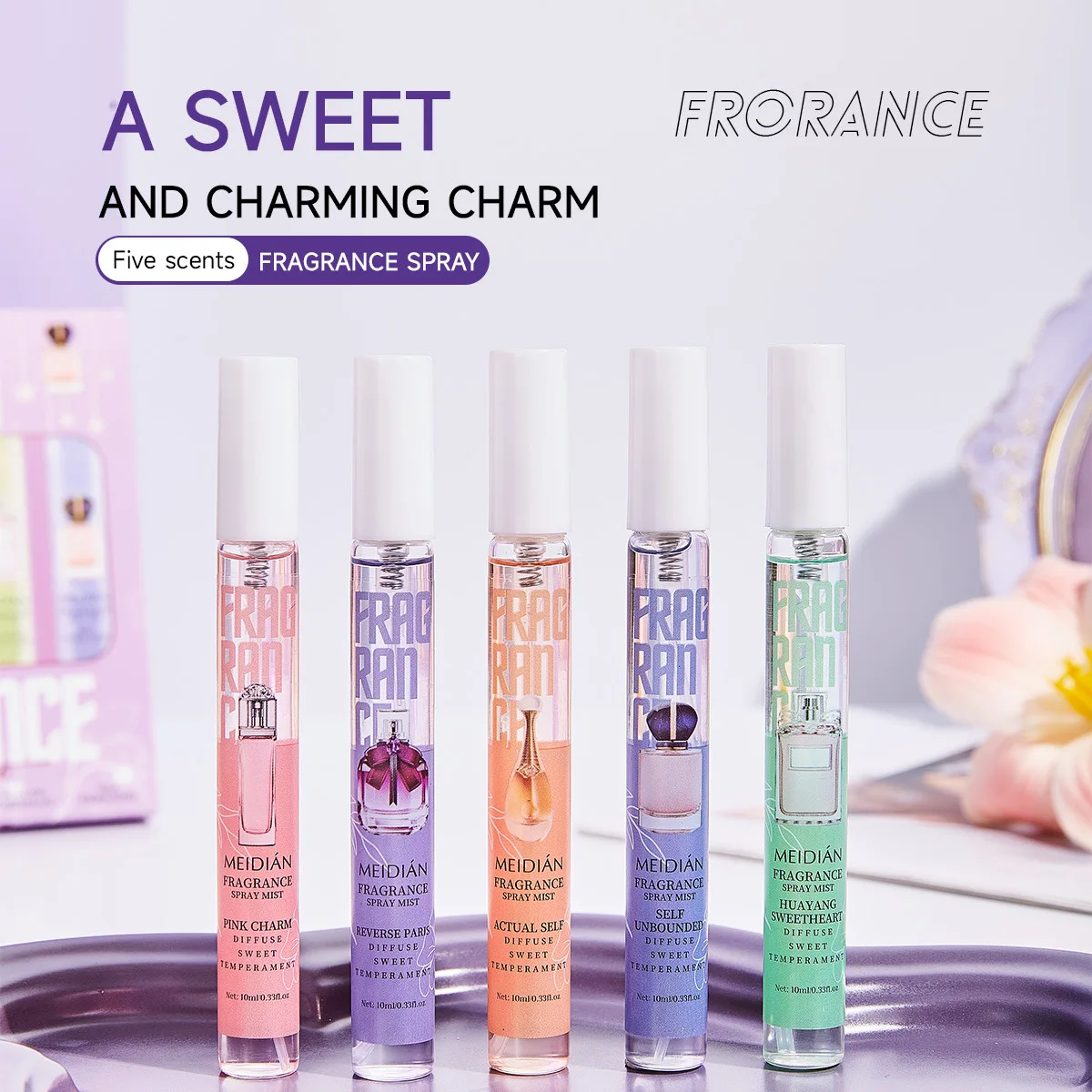 5pcs Charm Point Long-Lasting Perfume Set - Popular High-End Light Fragrance Collection