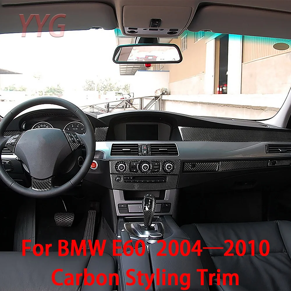 

Window Lift Switch Button Overhead Light Panel Car Interior Accessories Carbon Fiber Sticker For BMW 5 Series E60 2004-2010