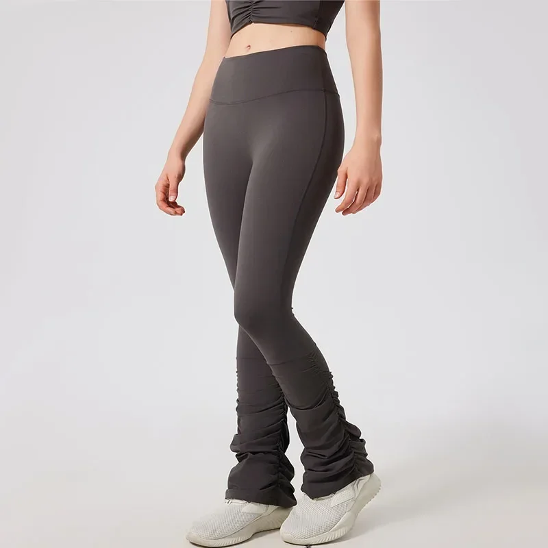 Primavera outono mulheres alta estiramento yoga leggings apertado hip levantamento feminino calças esportivas de fitness cor sólida calças de cintura alta