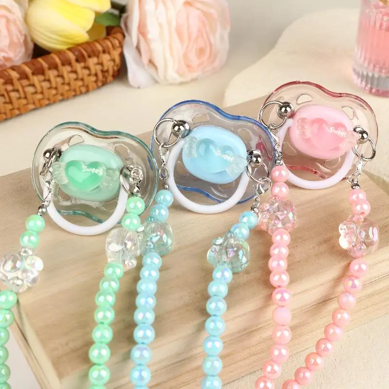 Soft Silicone High-end Adult Pacifier Creating An Exclusive Luxury Leisure Time Pink Silicone Pacifier Collar Couple Toy image 3