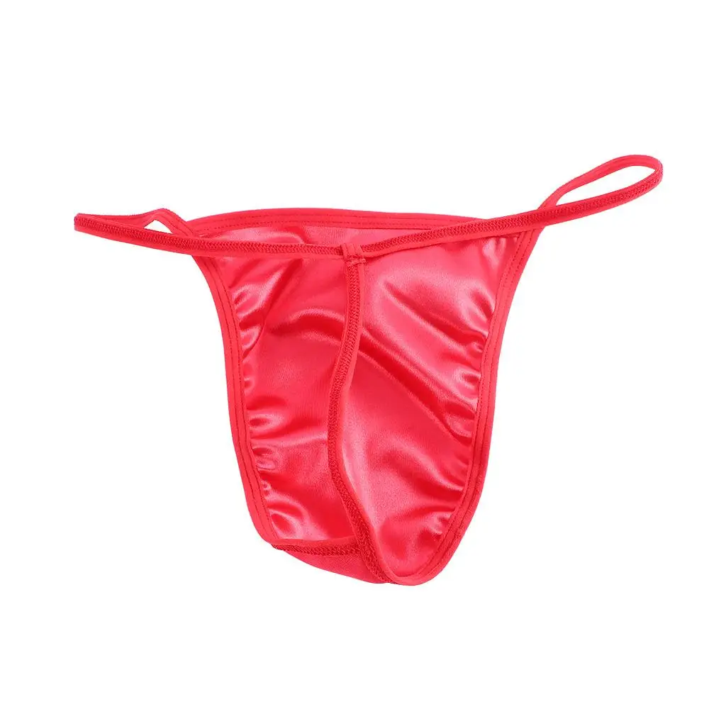 Sexy Large Size Men Low Rise Panties Sexy Thongs Underwear G Strings And Thongs Mini T-back Seamless Satin Panties M-2XL