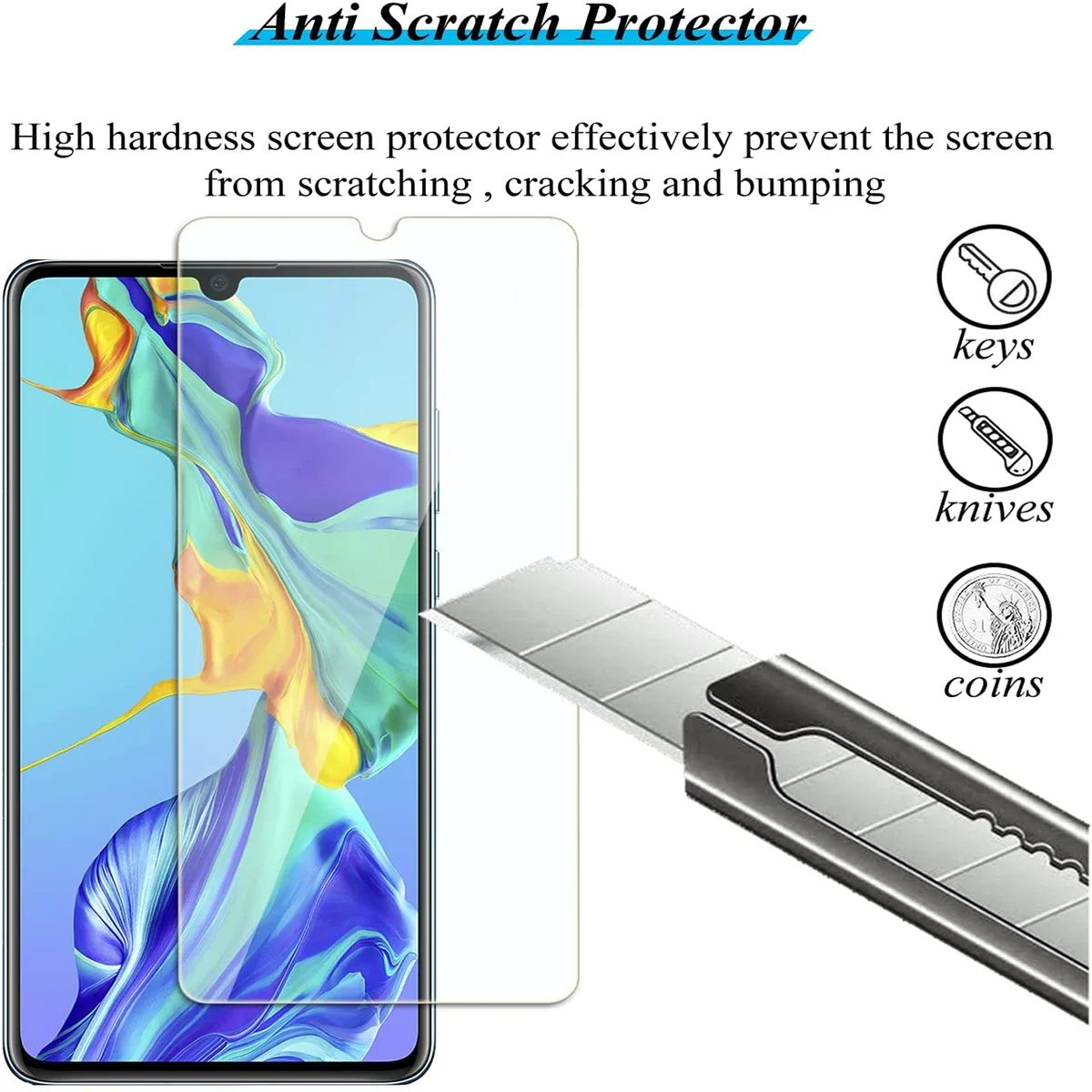2/4Pcs HD Tempered Glass For Huawei P30 Lite 9H Screen Protector Film