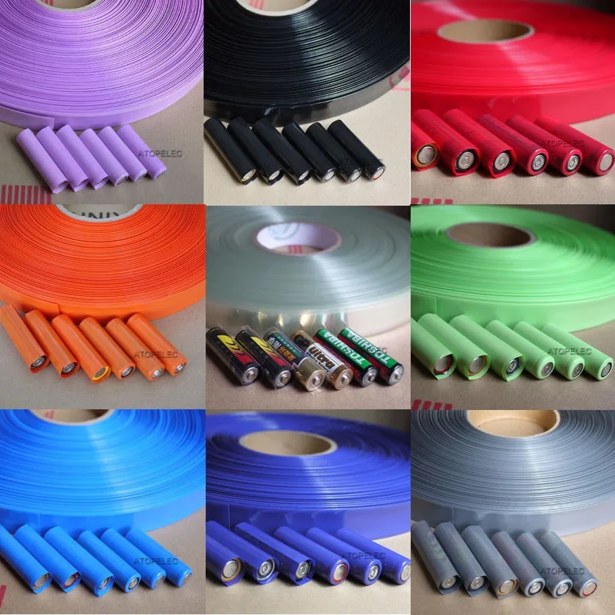 1M Single AA 14500 Battery Wrap 23mm Wide 14.5mm Diameter PVC 2:1 Heat Shrink Tubing Black/Red/Yellow/Green/Blue/White/Clear