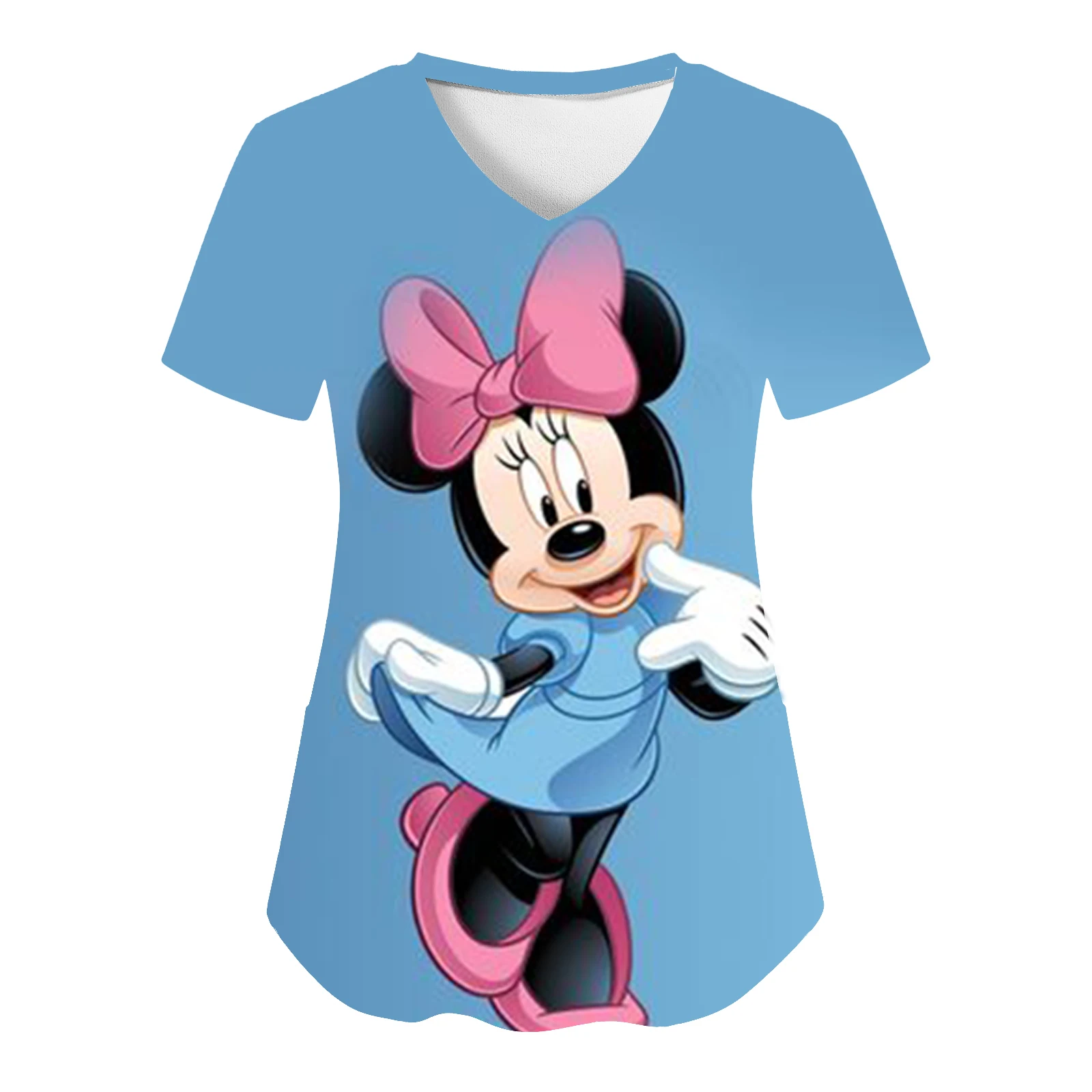 Miniso 2024 Woman Clothes Nursing Uniform Women's -shir T Shirt Disney Tops Pocket Top Traffic  Store Coquette Dresses Traf Y2k