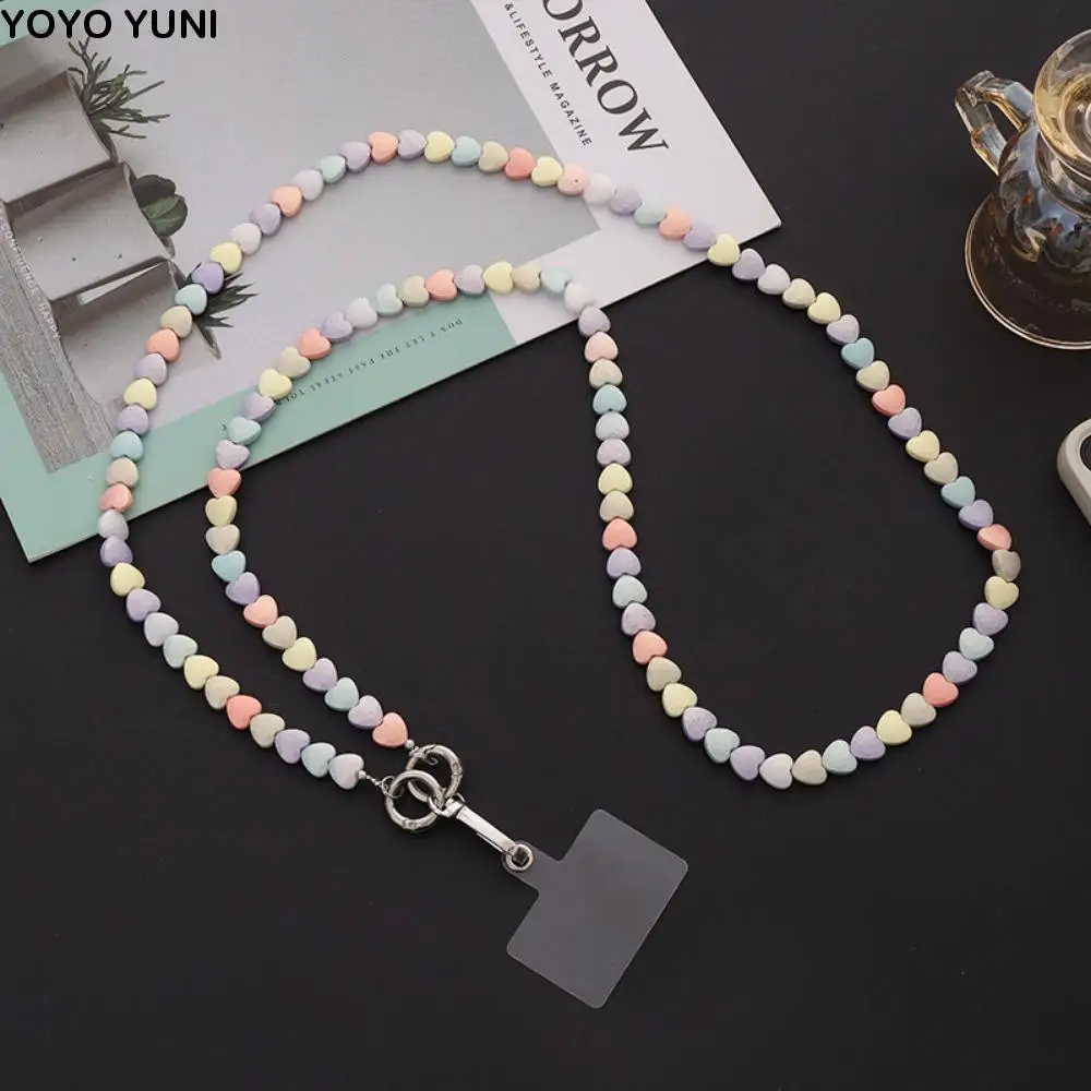 

Ремешок для телефона через плечо с бусинами, цветок ярких цветов, ремешок для мобильного телефона, анти-потерянный шарм, шейные ремни, подвесной чехол для телефона