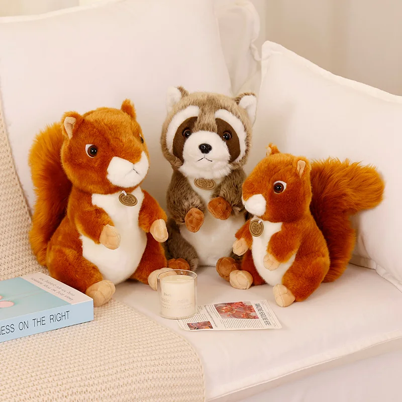 Niedliche Simulation Eichhörnchen Waschbär Plüschtiere ausgestopfte weiche Tier puppen für Kinder Mädchen Baby Geburtstag Weihnachts geschenke
