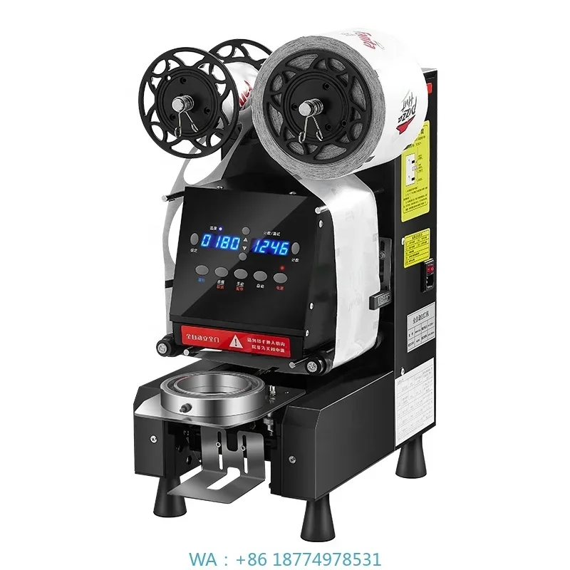 

g Machine for Plastic Paper Cup SoybAutomatic High Speed Cup Sealer Sealinean Milk Sealing Machine