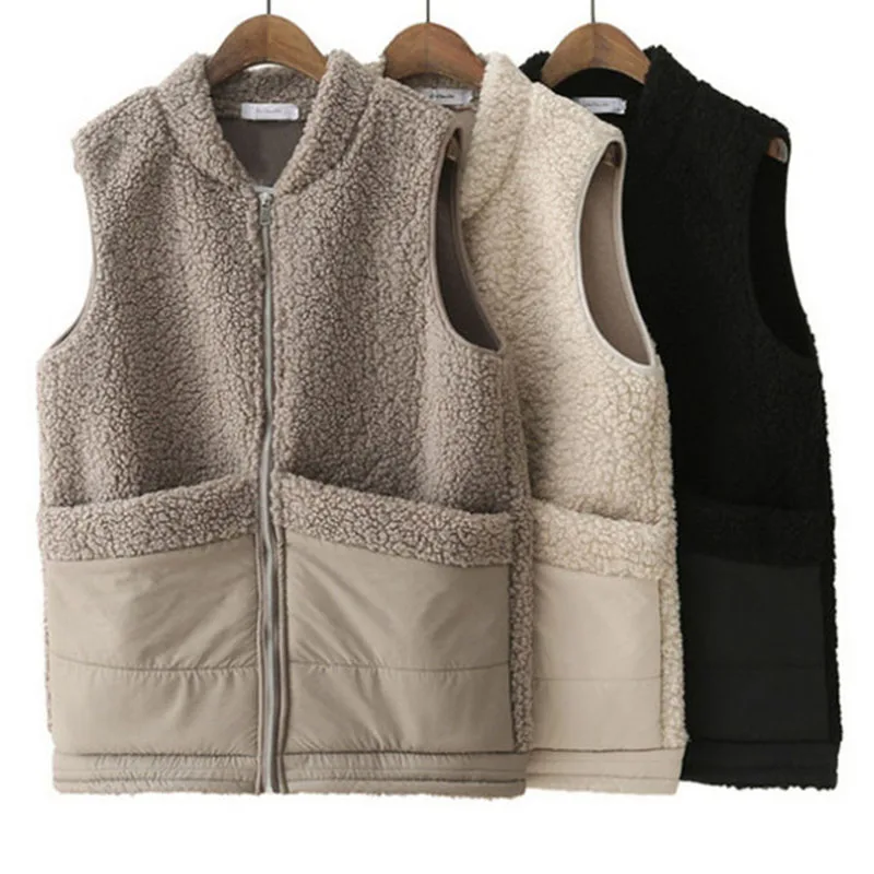 2024 Dames Mouwloze Bovenkleding Koreaanse Dames V-Hals Lam Kasjmier Vest Jas Lente Herfst Vrouwen Grote Maat 5xl Vest Jas