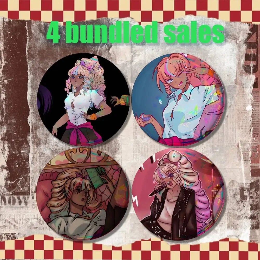 K-Kids at The B-Back  Brittney Brooches for Backpack Accessories 25,32,44,58,75mm Round Enamel Pins 4-piece set Anime Fan