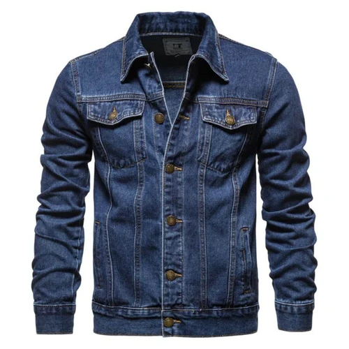 Imagen 1 del producto Nueva ropa de trabajo informal de otoño para hombre, chaqueta vaquera holgada, informal, versátil, juvenil, Tops de Color sólido, prendas de vestir para hombre Dnim