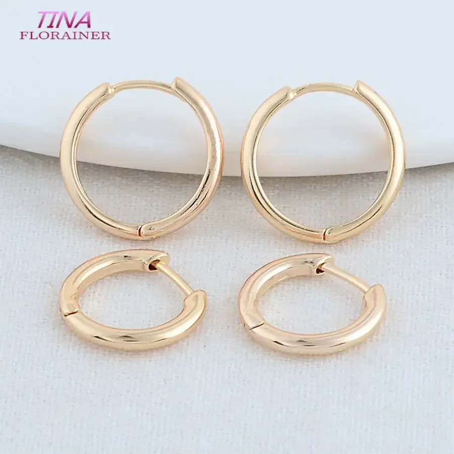 6PCS 14.5MM 17MM 14K Gold Color Brass Round Earrings Hoops High Quality Jewelry Making Supplies Diy Findings Accessories