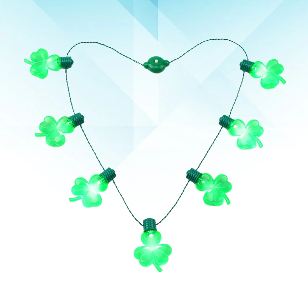 

2 Pcs Luminous Necklace Shamrock for Party Glowing Festival Patrick's Day Necklaces