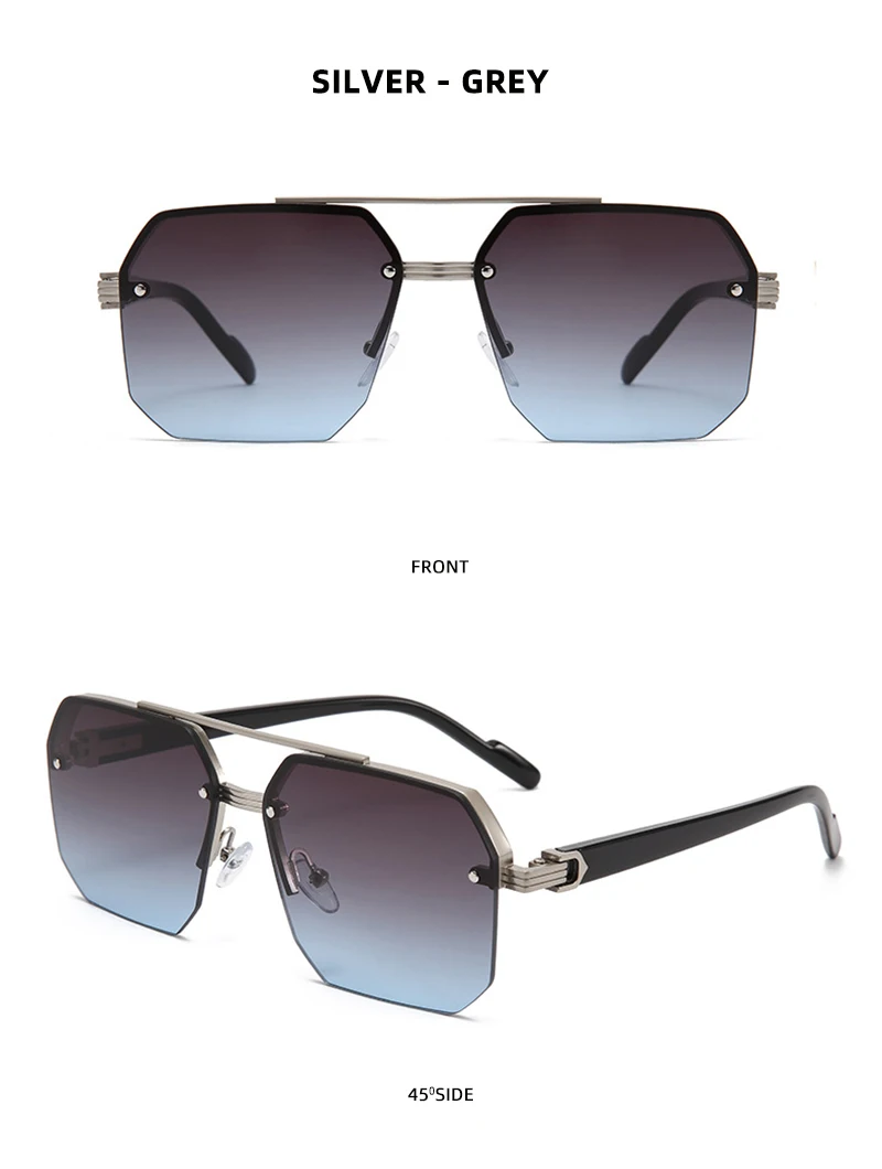 Mode Halb rahmen Sonnenbrille Männer Frauen klassische Big Business Sonnenbrille männlich trend ige Fahr schirme – Detail 13