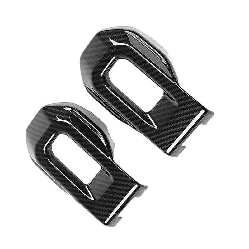 2Pcs Hood Latch Lock Catch Decoration Cover Trim Replacement For Jeep Wrangler JL JLU Gladiator JT 2018-2023 ABS Carbon Fiber