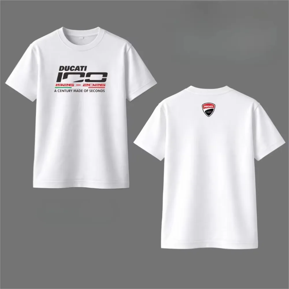 2026 New Vintage T-shirt for Motorbike Rider Enthusiast Centennial Graphic Men's Streetwear Short Sleeve Top