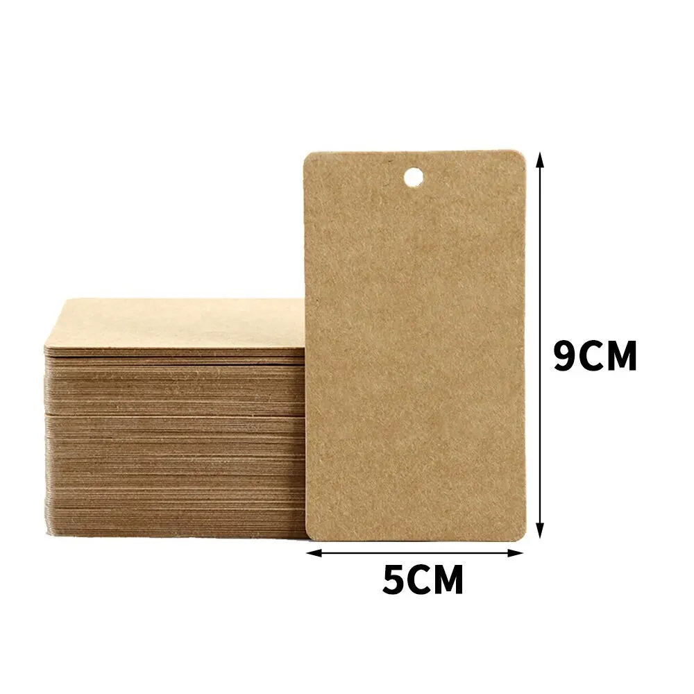 50pcs Blank Writable Craft Paper Kit Rectangle Hanging Cards Label Tag Jewelry Package Gift Box Decoration Supplies Wholesale