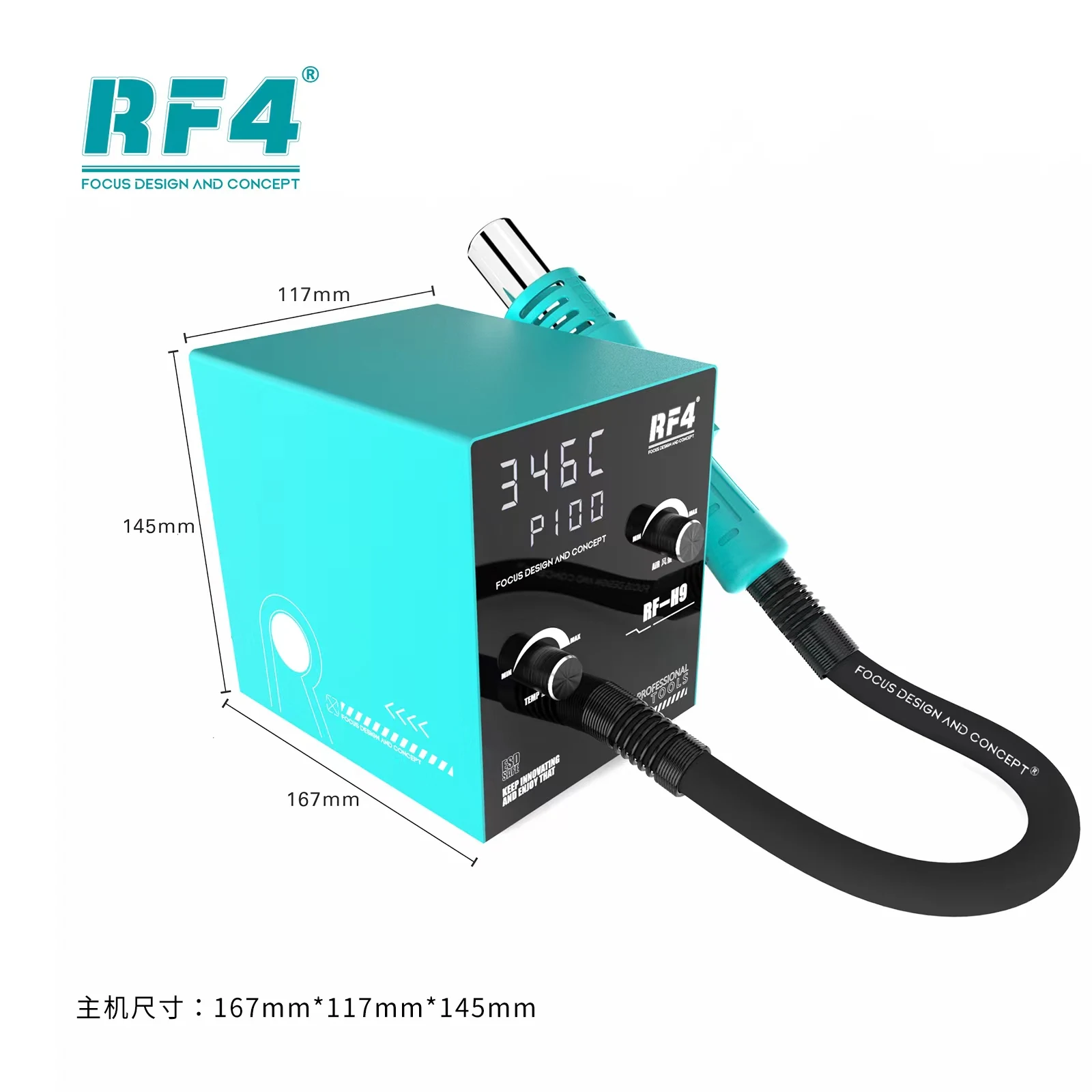 RF4 RF-H9 Intelligent Hot Air Gun Digital High Power BGA Rework Heating Station With 4 Welding Nozzles Soldering Repair Tools